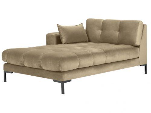 Béžová sametová lenoška MICADONI MAMAIA 185 cm