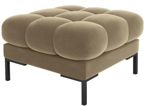 Béžová sametová podnožka MICADONI MAMAIA 60 x 60 cm MICADONI