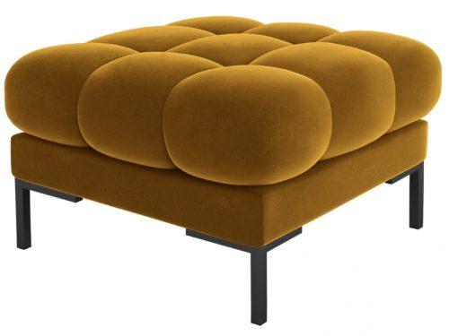 Žlutá sametová podnožka MICADONI MAMAIA 60 x 60 cm MICADONI