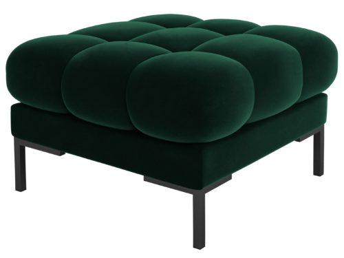 Tmavě zelená sametová podnožka MICADONI MAMAIA 60 x 60 cm MICADONI