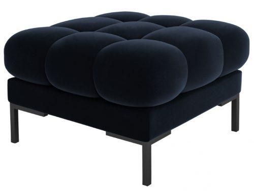 Tmavě modrá sametová podnožka MICADONI MAMAIA 60 x 60 cm MICADONI