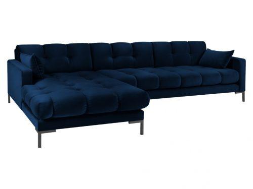 Královsky modrá sametová rohová pohovka MICADONI MAMAIA 293 cm