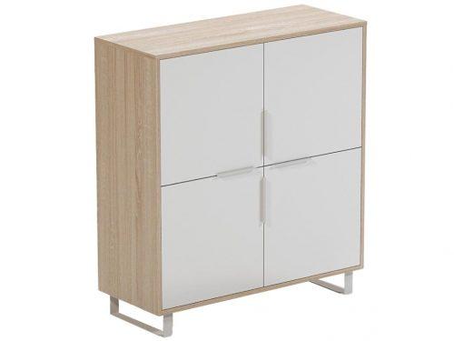 ARBYD Matně bílá dubová kancelářská skříň Thor 100 x 33 cm ARBYD
