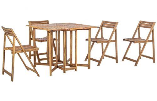 Akátový zahradní set rozkládacího stolu 90 x 90 cm a 4 židlí Bizzotto Nonemi Bizzotto