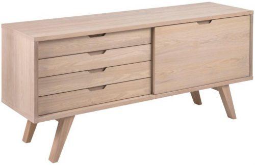 SCANDI Přírodní dřevěná komoda Anita 160 x 45 cm SCANDI