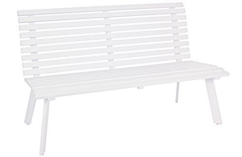 Bílá kovová zahradní lavice Bizzotto Mayli 150 cm Bizzotto