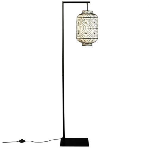 Černo bílá vzorovaná stojací lampa DUTCHBONE MING 157 cm Dutchbone