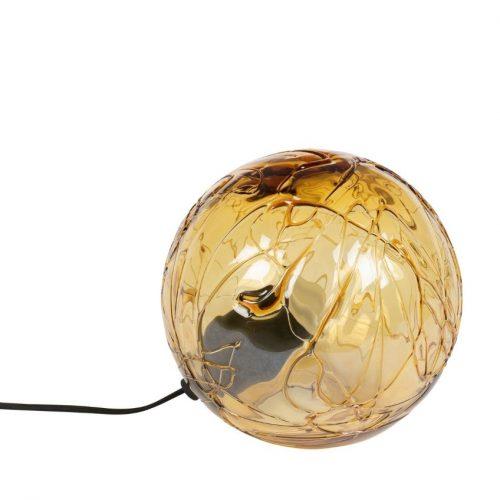 Jantarová skleněná stolní lampa DUTCHBONE LUNE 25 cm Dutchbone