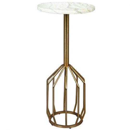 Bílý mramorový odkládací stolek DUTCHBONE SALERNO M 25 cm Dutchbone