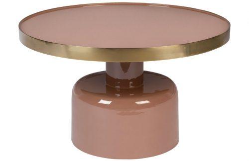 Růžový kovový konferenční stolek ZUIVER GLAM 60 cm Zuiver