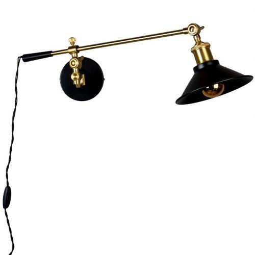 Černo zlatá kovová nástěnná lampa DUTCHBONE PENELOPE Dutchbone