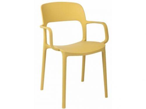 Culty Žlutá plastová jídelní židle Lexi s područkami Culty
