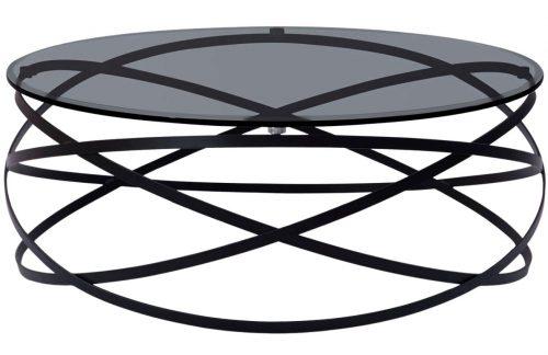Černý kulatý kovový konferenční stolek Miotto Paola 95 cm MIOTTO