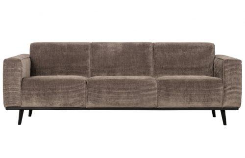 Hoorns Šedo hnědá manšestrová třímístná pohovka Twilight 230 cm Hoorns