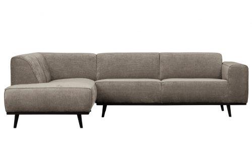 Hoorns Světle šedá manšestrová rohová pohovka Twilight 274 cm