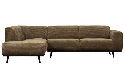 Hoorns Hnědá manšestrová rohová pohovka Twilight 274 cm