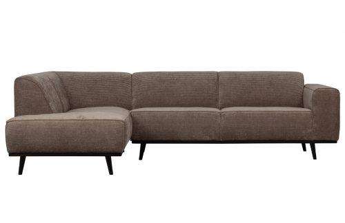 Hoorns Šedo hnědá manšestrová rohová pohovka Twilight 274 cm