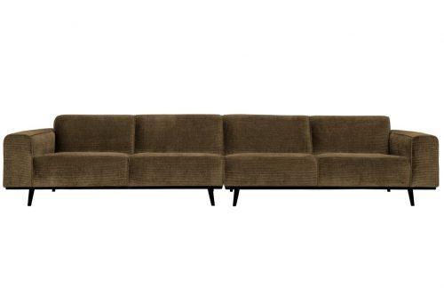 Hoorns Hnědá manšestrová čtyřmístná pohovka Twilight 372 cm Hoorns