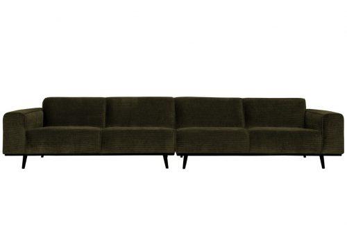 Hoorns Tmavě zelená manšestrová čtyřmístná pohovka Twilight 372 cm Hoorns