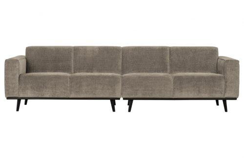 Hoorns Světle šedá manšestrová čtyřmístná pohovka Twilight 280 cm Hoorns