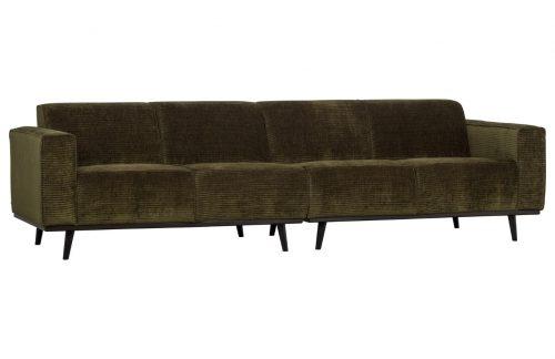 Hoorns Tmavě zelená manšestrová čtyřmístná pohovka Twilight 280 cm Hoorns