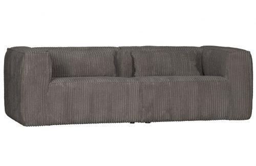 Hoorns Šedá manšestrová třímístná pohovka Bearny 246 cm Hoorns