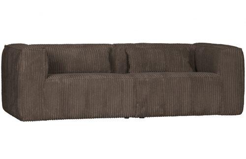 Hoorns Čokoládově hnědá manšestrová třímístná pohovka Bearny 246 cm Hoorns