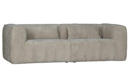 Hoorns Světle šedá manšestrová třímístná pohovka Bearny 246 cm Hoorns