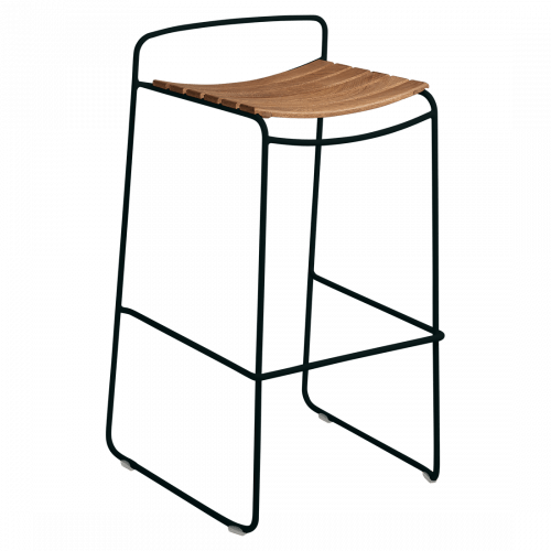 Černá dřevěná stohovatelná zahradní barová židle Fermob Surprising 86 cm Fermob