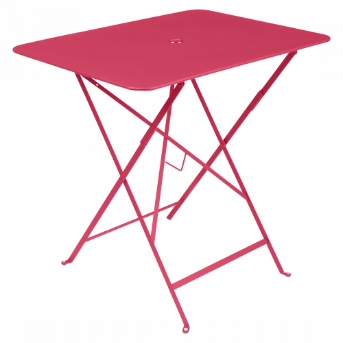 Růžovo červený kovový skládací stůl Fermob Bistro 57 x 77 cm Fermob