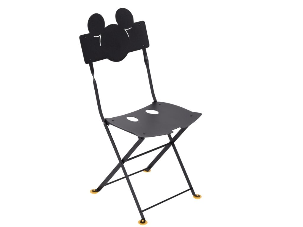 Černá kovová zahradní dětská skládací židle Fermob Bistro Mickey Mouse © Fermob