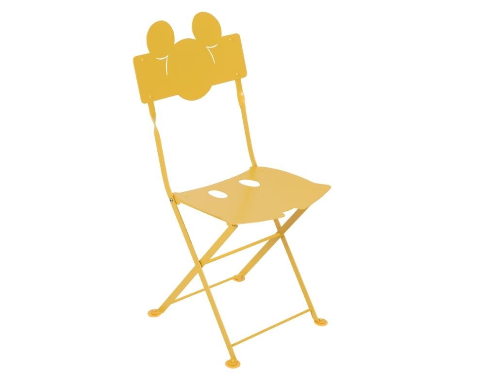 Žlutá kovová zahradní dětská skládací židle Fermob Bistro Mickey Mouse © Fermob