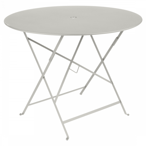 Světle šedý kovový skládací stůl Fermob Bistro Ø 96 cm Fermob