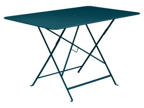 Modrý kovový skládací stůl Fermob Bistro 117 x 77 cm Fermob