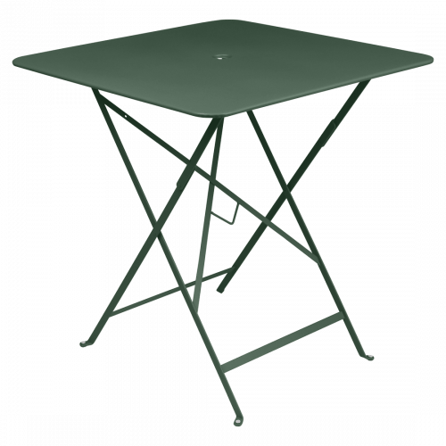 Tmavě zelený kovový skládací stůl Fermob Bistro 71 x 71 cm Fermob