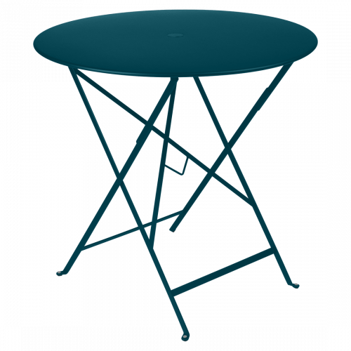 Modrý kovový skládací stůl Fermob Bistro Ø 77 cm Fermob