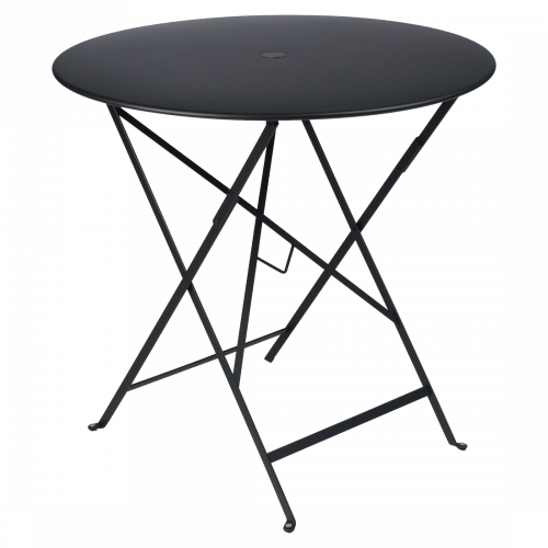 Černý kovový skládací stůl Fermob Bistro Ø 77 cm Fermob