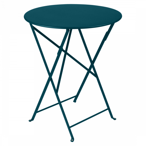 Modrý kovový skládací stůl Fermob Bistro Ø 60 cm Fermob