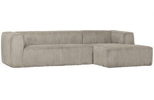 Hoorns Béžová manšestrová rohová trojmístná pohovka Bearny 305 cm