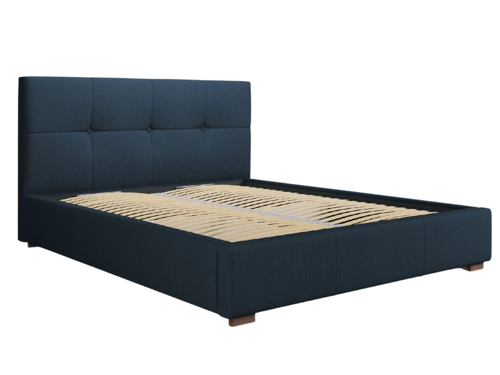 Modrá látková postel MICADONI SAGE 140 x 200 cm MICADONI
