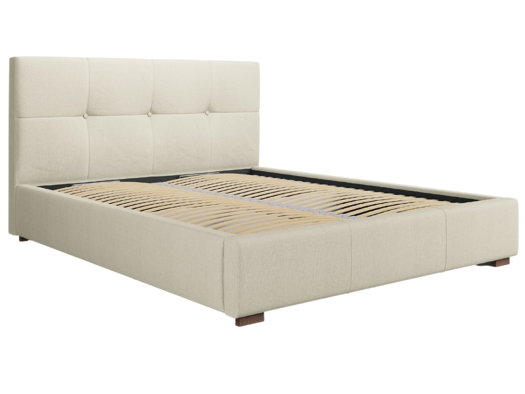 Béžová látková postel MICADONI SAGE 160 x 200 cm MICADONI