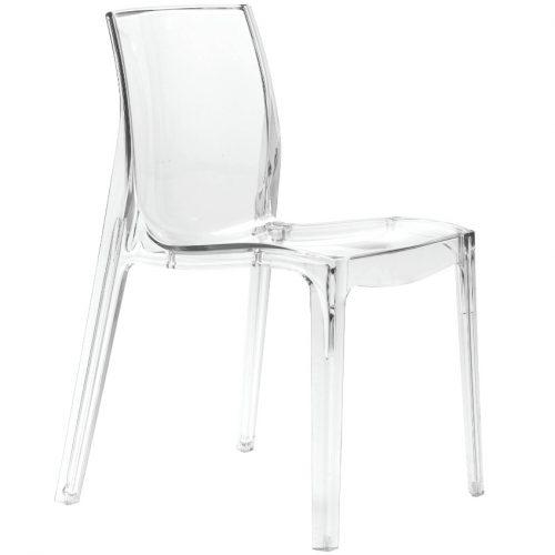 SitBe Transparentní plastová jídelní židle Simple Chair SitBe