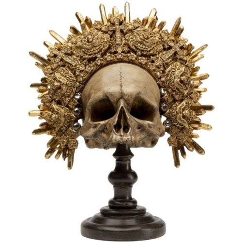 KARE DESIGN Zlatá dekorace Lebka s korunou 42 cm KARE DESIGN