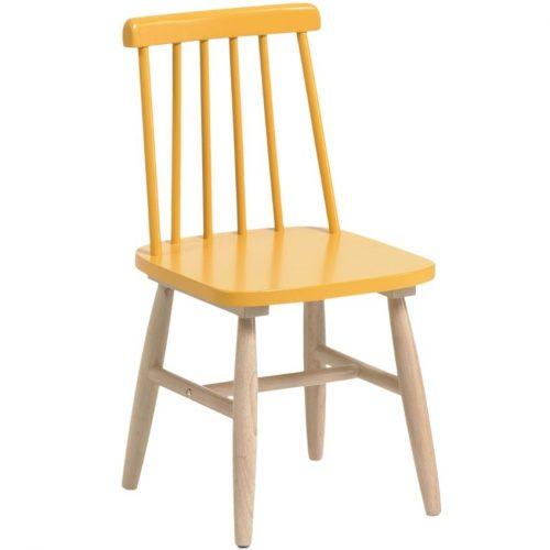Hořčicově žlutá dřevěná dětská jídelní židle LaForma Kristie LaForma