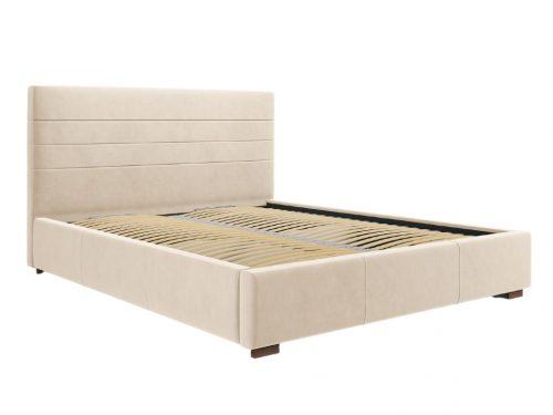 Béžová sametová postel MICADONI ARANDA 160 x 200 cm MICADONI