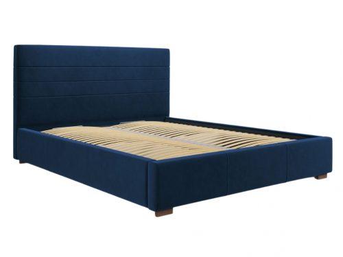 Královsky modrá sametová postel MICADONI ARANDA 180 x 200 cm MICADONI