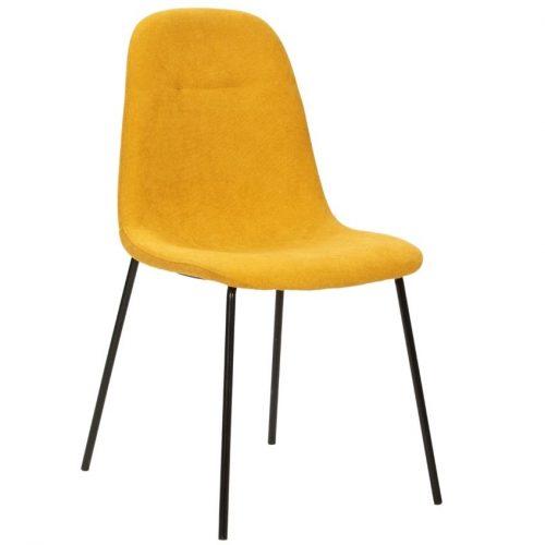 Žlutá látková jídelní židle Marckeric Renne Marckeric