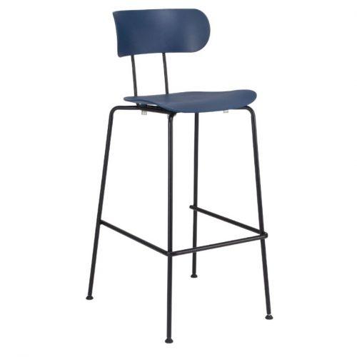 Tmavě modrá plastová barová židle Marckeric Fox 79 cm Marckeric