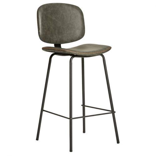 Tmavě šedá koženková barová židle Marckeric Mali 73 cm Marckeric
