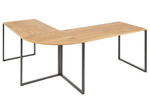 Moebel Living Dubový rohový kancelářský stůl Dirk 180 x 160 cm Moebel Living